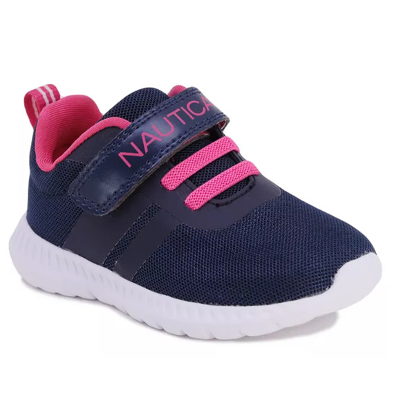 Nautica Toddler Girls Towhee Sneakers NEW in box Size 9 Black and pink $40 MSRP - Picture 2 of 5